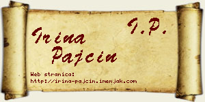 Irina Pajčin vizit kartica